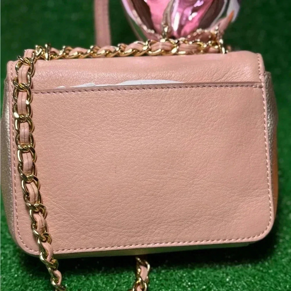 Tory Burch Pink/Gold Leather Mini Kira Crossbody Bag - Picture 5 of 10